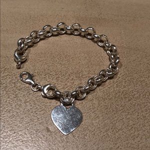 Sterling silver heart charm bracelet